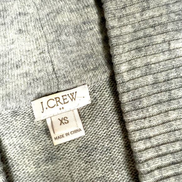 J. Crew Factory Cardigan Grey Open Front Long Sleeve Knit Womens XS Neutral - Picture 3 of 11